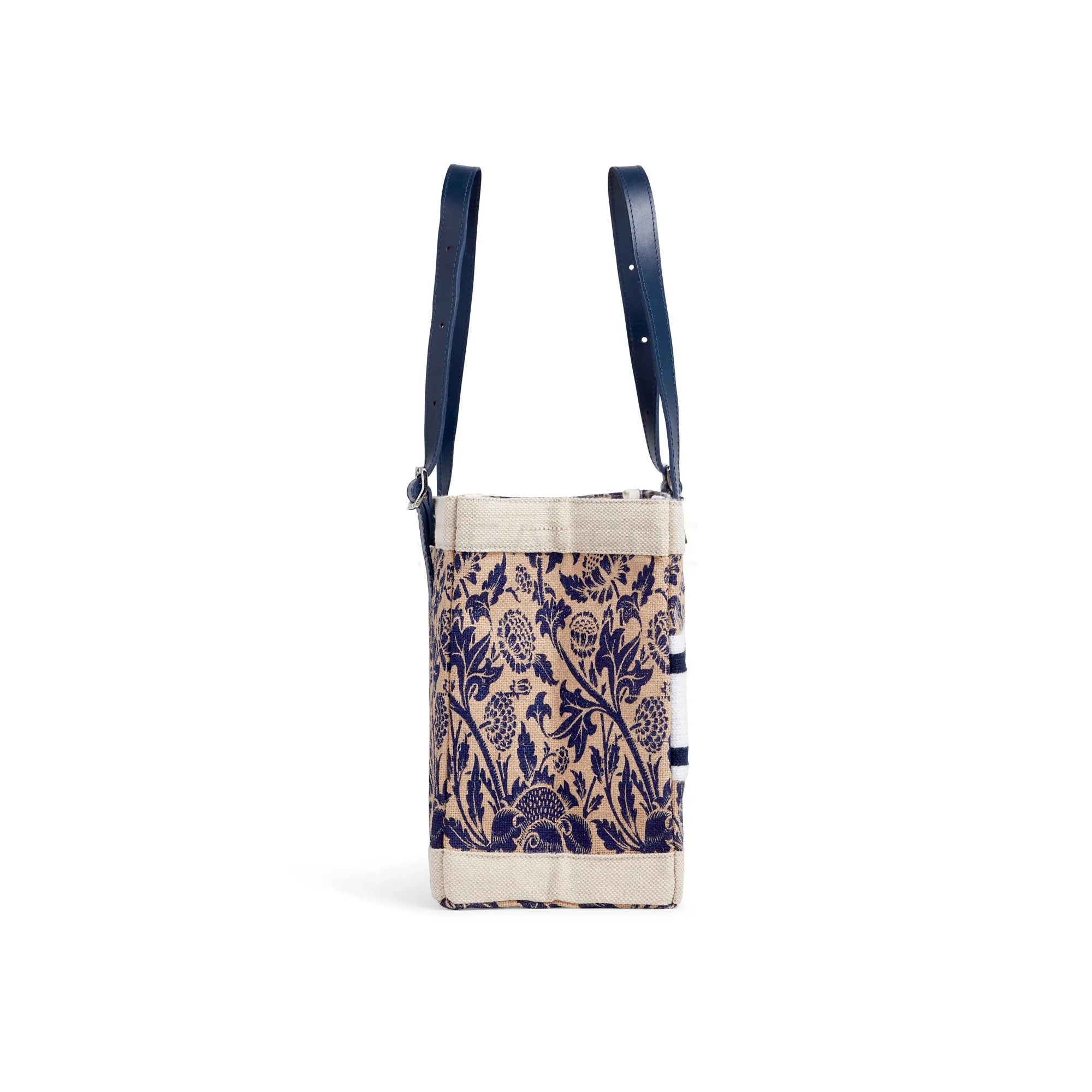 Petite Market Bag in Blue Porcelain with Adjustable Handle