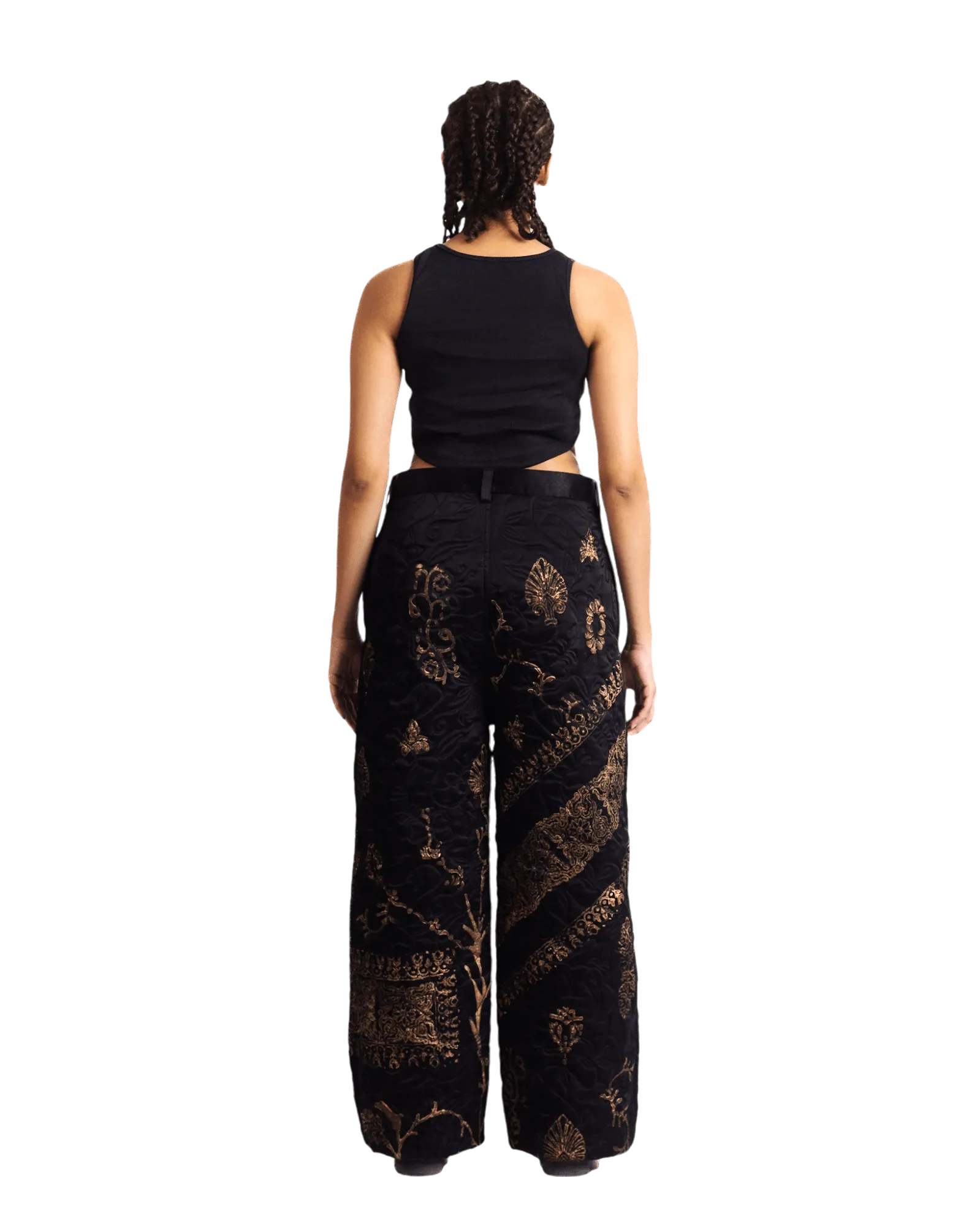 "GOLDEN" SILK BLOCKPRINT TROUSERS