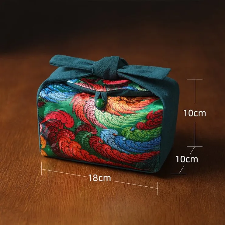 "Peacock Parade" Cloth Carrying Case for Teapot & Cups