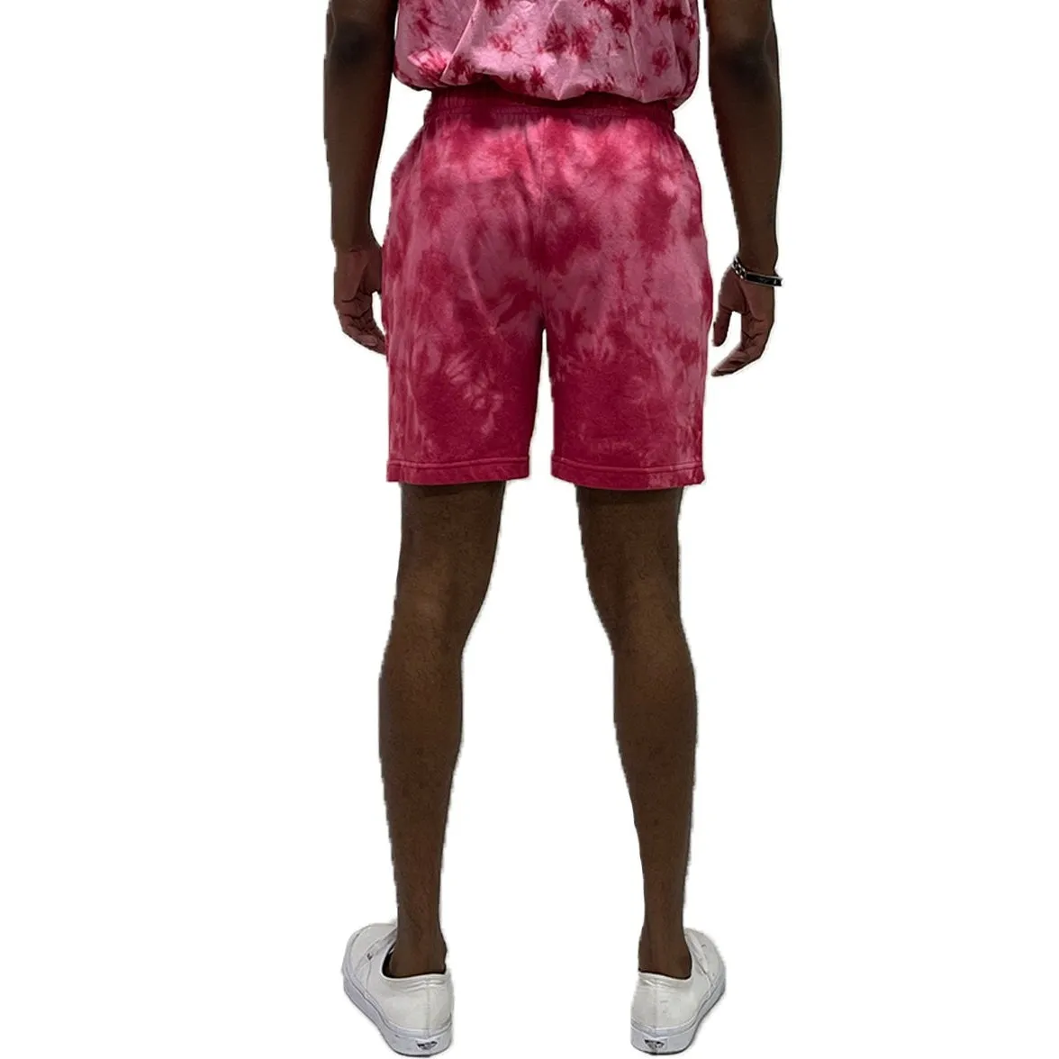 Red Tie Dye Sweat Shorts