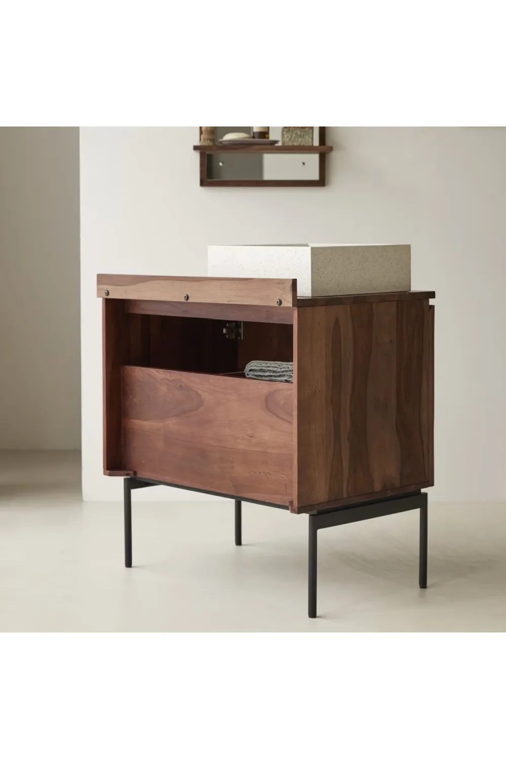 Solid Sheesham Chevron Vanity Unit | Tikamoon Ismaël