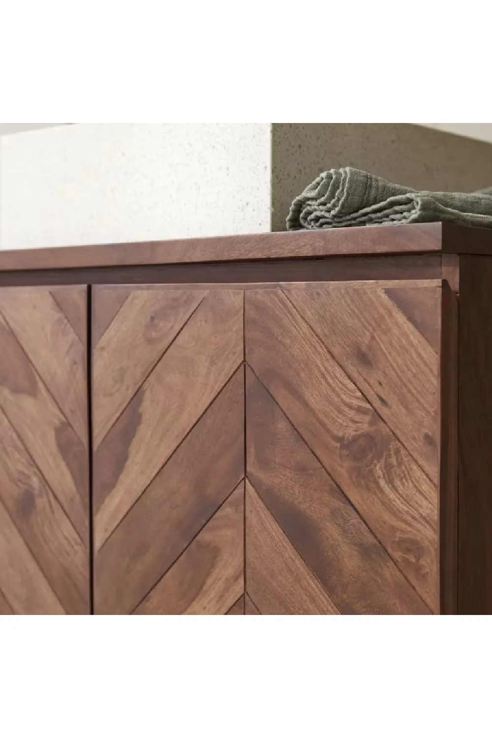 Solid Sheesham Chevron Vanity Unit | Tikamoon Ismaël