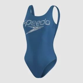 Speedo Womens Logo Deep U-Back One Piece