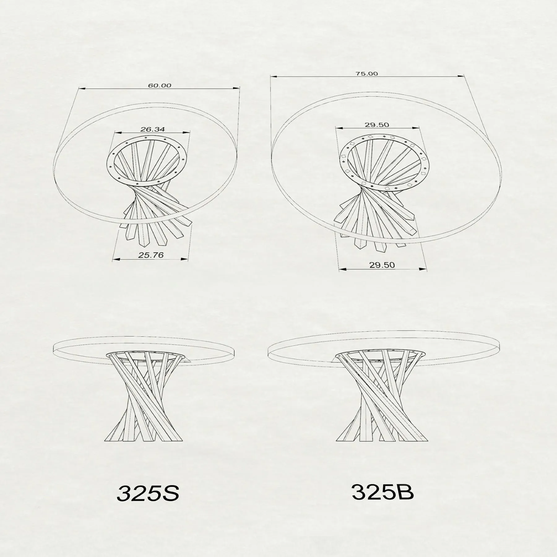 Table Base 325 Filar 28H DIY Metal Furniture
