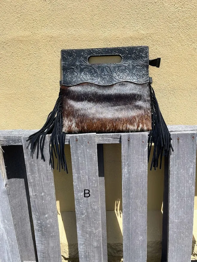 Top Notch Accessories 3074BK Black Cowhide & Tooled Leather Purse