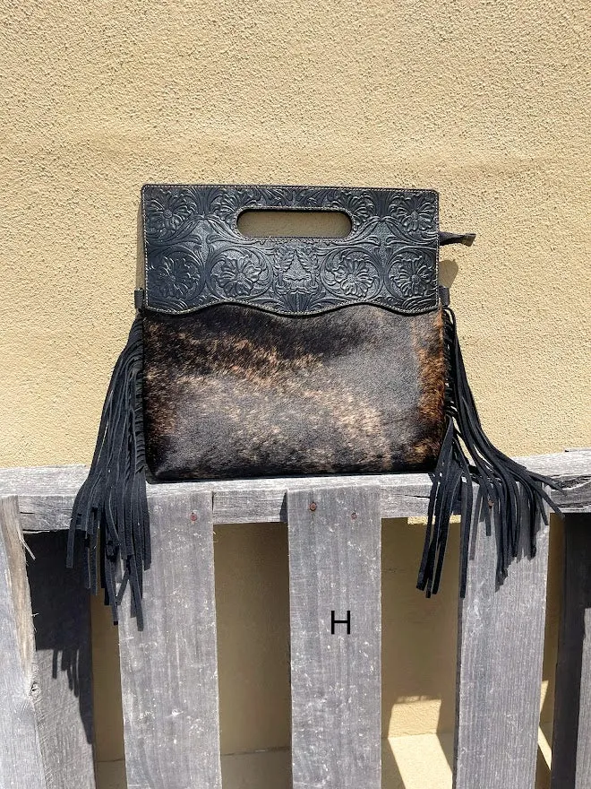 Top Notch Accessories 3074BK Black Cowhide & Tooled Leather Purse