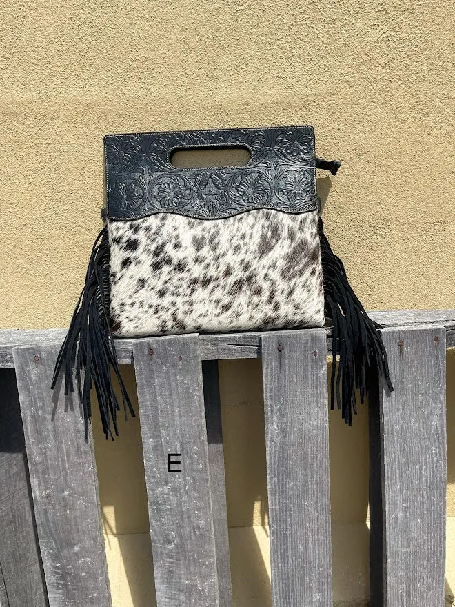 Top Notch Accessories 3074BK Black Cowhide & Tooled Leather Purse