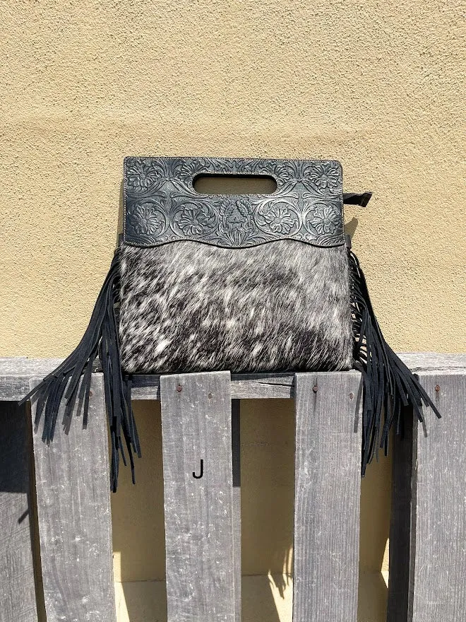 Top Notch Accessories 3074BK Black Cowhide & Tooled Leather Purse