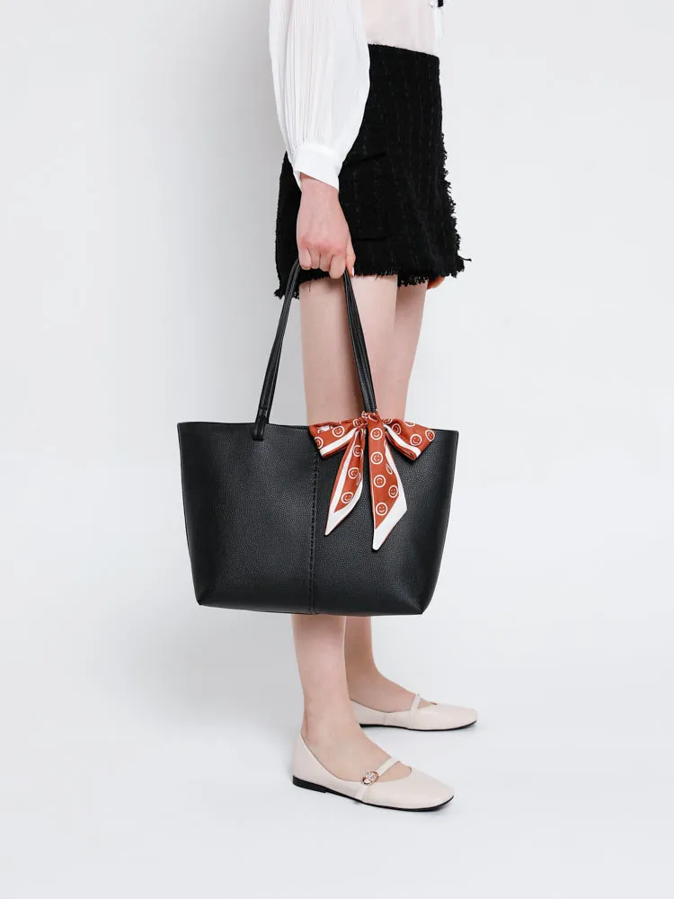 Tote Hand Bag With Scarf