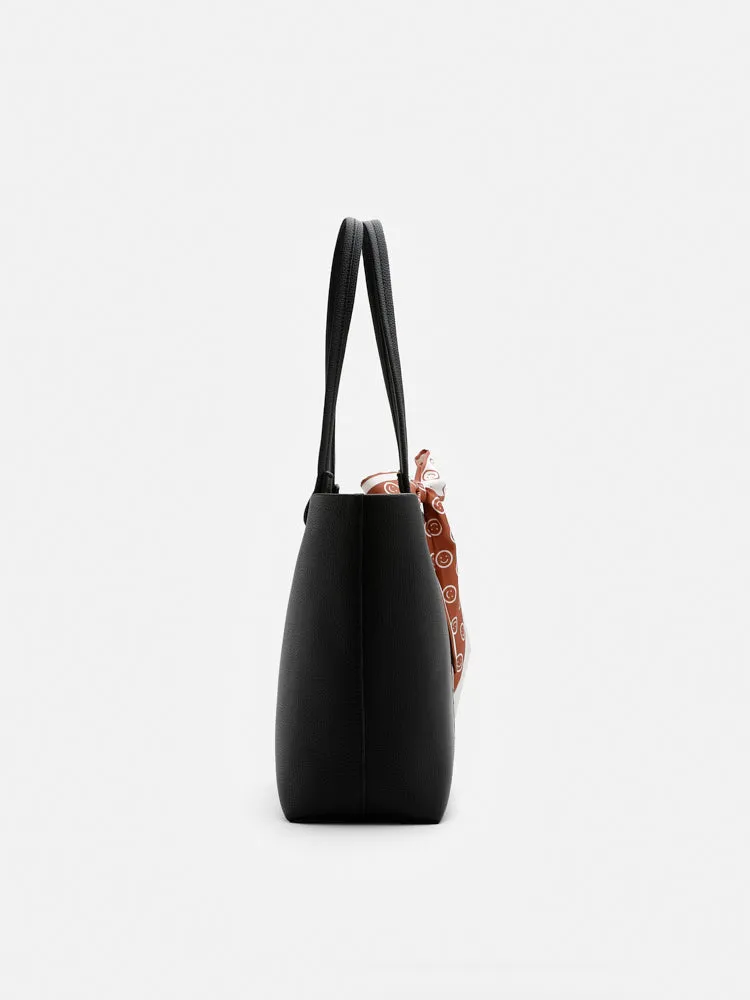 Tote Hand Bag With Scarf