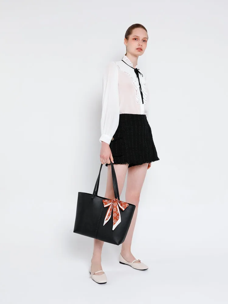 Tote Hand Bag With Scarf