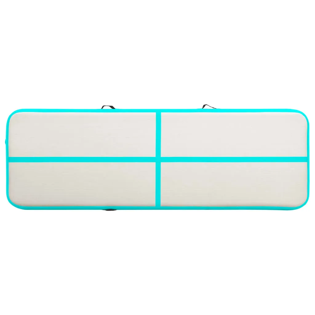 vidaXL Inflatable Gymnastics Mat with Pump 400x100x15 cm PVC Green