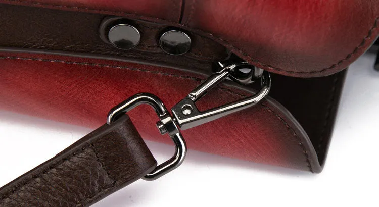 Vintage Women's Embossed Genuine Leather Handbags Cross Shoulder Bag Purse For Women