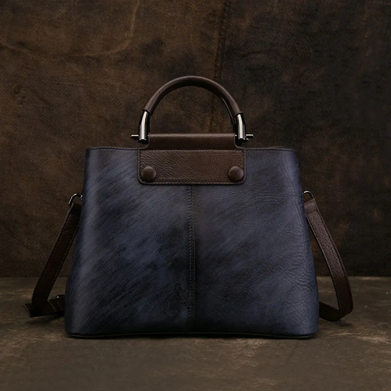 Vintage Women's Embossed Genuine Leather Handbags Cross Shoulder Bag Purse For Women