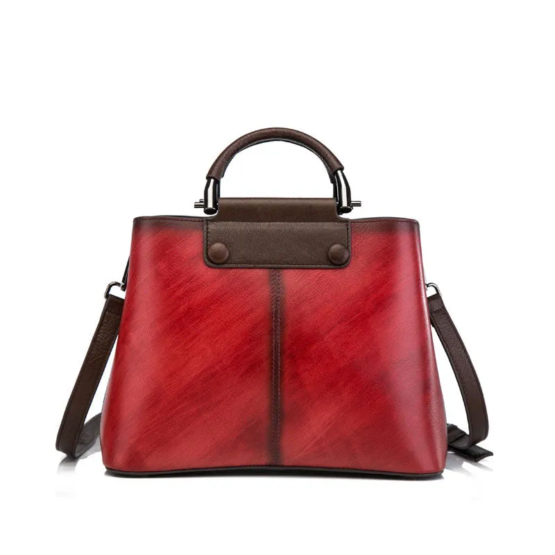 Vintage Women's Embossed Genuine Leather Handbags Cross Shoulder Bag Purse For Women