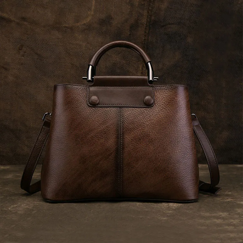 Vintage Women's Embossed Genuine Leather Handbags Cross Shoulder Bag Purse For Women