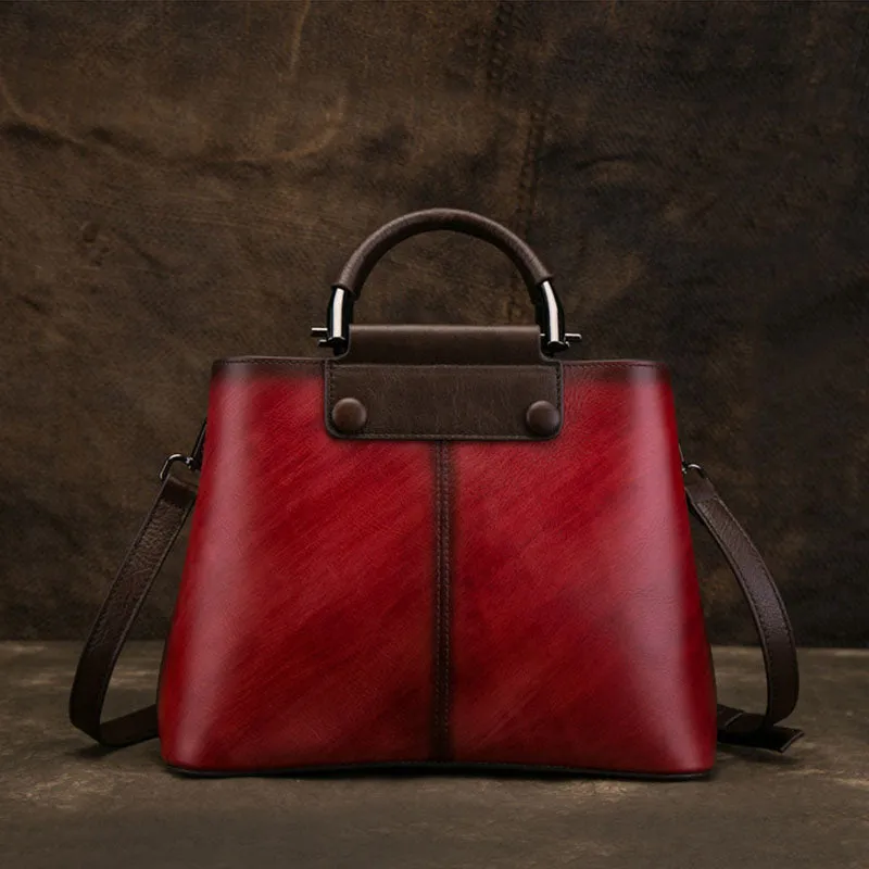 Vintage Women's Embossed Genuine Leather Handbags Cross Shoulder Bag Purse For Women