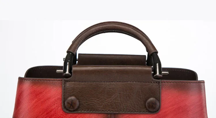 Vintage Women's Embossed Genuine Leather Handbags Cross Shoulder Bag Purse For Women