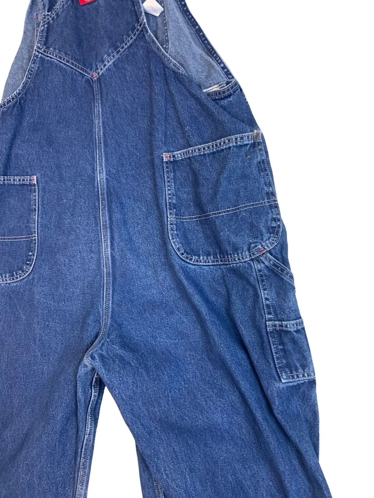 VTG DICKIES DENIM DUNGAREES BIB OVERALLS USA WORKWEAR ROCKABILLY HOT ROD 38”