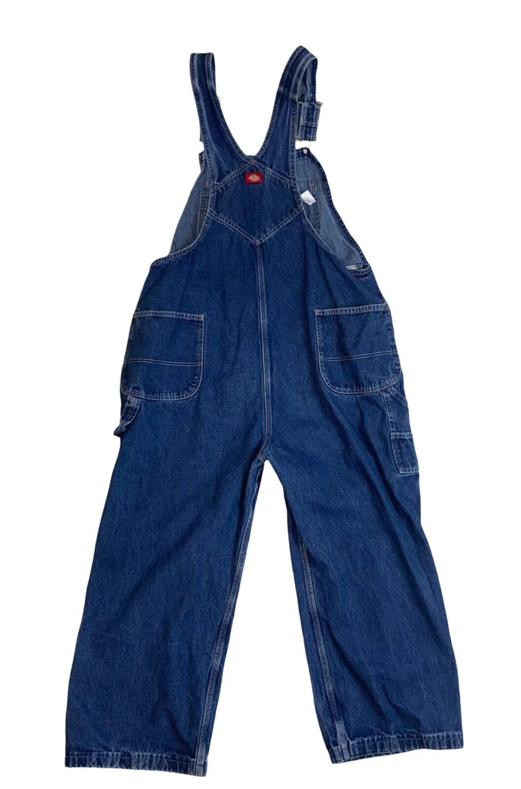 VTG DICKIES DENIM DUNGAREES BIB OVERALLS USA WORKWEAR ROCKABILLY HOT ROD 38”
