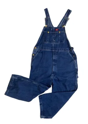VTG DICKIES DENIM DUNGAREES BIB OVERALLS USA WORKWEAR ROCKABILLY HOT ROD 38”
