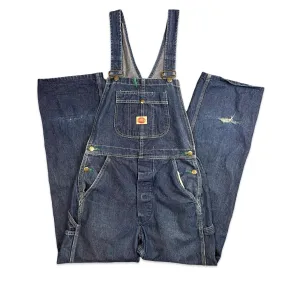 VTG USA RED KAP INDIGO DENIM DUNGAREES AMERICAN WORKWEAR ROCKABILLY 28W 32L