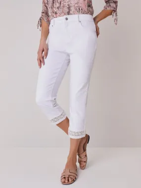 Westport Signature 5 Pocket With Crochet Inset Hem Capri Jean